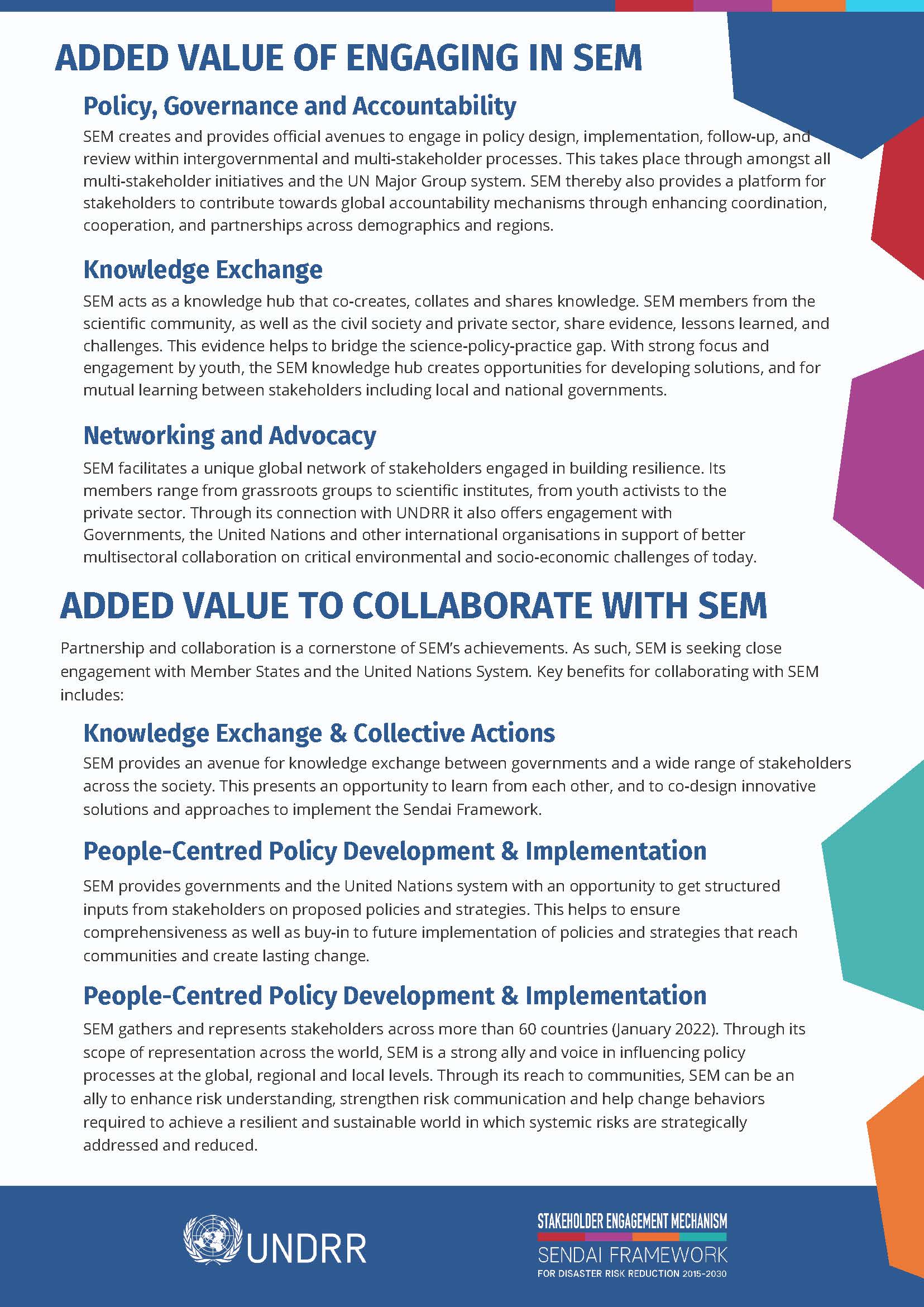 Stakeholder engagement mechanism