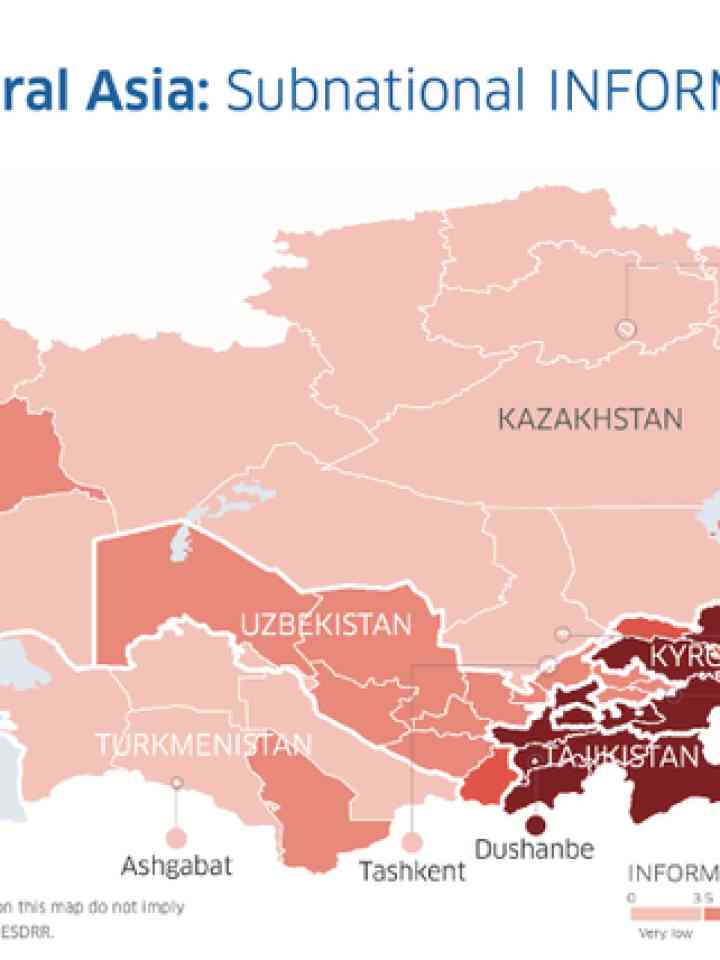 Risk map of the Caucasus and Central Asia countries