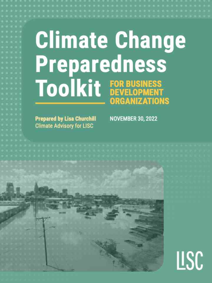 Cover page for Climate Change Preparedness Toolkit for Business Development Organizations  